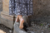 Cotton Venus Midi Dress ~ Black Floral: L ~ Bust 48" / Length 50"