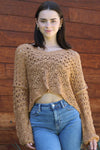 XHS52-ASIS OPEN KNIT V NECK PULLOVER SWEATER: IVORY / M