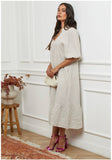 100% linen dress REF. 1109: Khaki