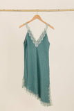 100% Linen Dress REF. 73696: Wasabi