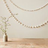 TARUTSHA Boho Felt Ball Pompom Garlands 200cm: 2.5cm / Cream