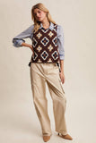 Crochet Granny Square Tassel Tie Vest LSW1006: Ecru / L