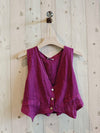 REF 6454 100% LINEN VEST: Beige