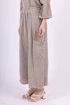 Mid-Length Linen Pants 20570: Green
