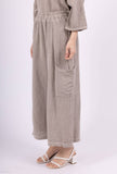 Mid-Length Linen Pants 20570: Green