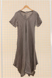100% Linen Dress REF. 3647: Duck Green
