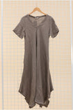 100% Linen Dress REF. 3647: Khaki