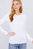 Long Sleeve Crew Neck Cotton Spandex Jersey Top: HCH-charcoal grey / M