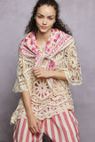 Floral Patterned Multi Style Wrap Scarf: PINK MULTI / OS