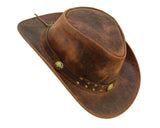 Arizona Leather Hats for Men & Women Cowboy western style: Redish / XL