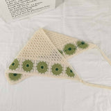 Cherry Strawberry Floral checkered Crochet Bandana -56colors: Flower12