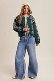 Embroidered Quilted Western Jacket LJ0260: Plum / M