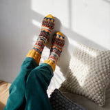 LUGA Unisex Waste Wool House Socks S/M/L: Multi Ocean Blue / UK6-8