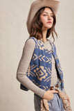 Southwestern Button-Up Vest LSW0977: Burgundy / L