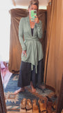 Wrap cardigan in green