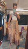 Patchwork Flowy pants in ivory