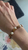 Pearl & leather knotted bracelet