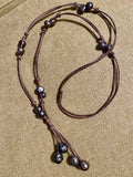 Multi peacock pearl long necklace